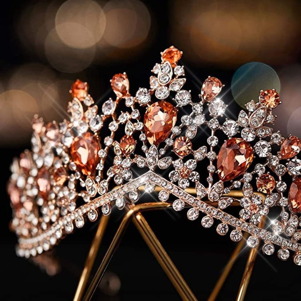 NEW Sparkling Bling Crystal Rhinestone Tiara Necklace Set: Ruby Red + FR… - Picture 5 of 16